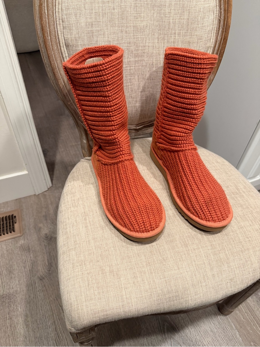 UGG Orange Knit Slipper Boots - Picture 7 of 8